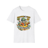 Skull Beach T-Shirt — "Too Cool to Live, Too Dead to Care" Tropical Graphic Unisex
