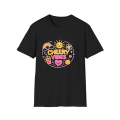 Cheery Vibes T-Shirt Unisex — Sunny Rainbow Smiley Graphic Tee