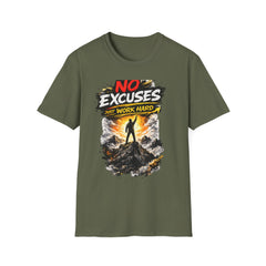 No Excuses 'Just Work Hard' Unisex T-Shirt — Motivational Fitness Tee