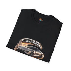 Drive Your Tomorrow T‑Shirt — Futuristic Sports Car Graphic Tee