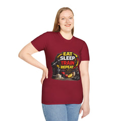 Eat Sleep Train Repeat Unisex T-Shirt — Gym Motivation Fitness Tee