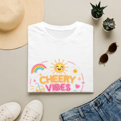 Cheery Vibes T-Shirt Unisex — Sunny Rainbow Smiley Graphic Tee