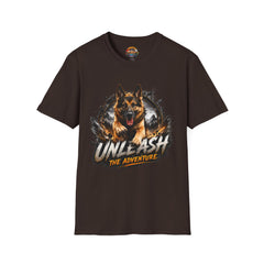 German Shepherd T-Shirt Unisex — "Unleash The Adventure" Graphic Tee