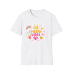 Cheery Vibes T-Shirt Unisex — Sunny Rainbow Smiley Graphic Tee