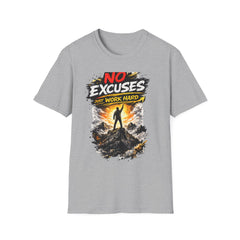 No Excuses 'Just Work Hard' Unisex T-Shirt — Motivational Fitness Tee