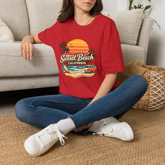 Sunset Beach California Unisex T-Shirt — Retro Surf Sunset Graphic Tee