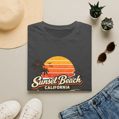 Sunset Beach California Unisex T-Shirt — Retro Surf Sunset Graphic Tee