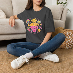 Cheery Vibes T-Shirt Unisex — Sunny Rainbow Smiley Graphic Tee