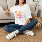 Cheery Vibes T-Shirt Unisex — Sunny Rainbow Smiley Graphic Tee