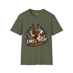German Shepherd T-Shirt Unisex — "Unleash The Adventure" Graphic Tee