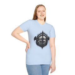 Gothic Cathedral Circle T-Shirt — Dark Architectural Graphic Tee