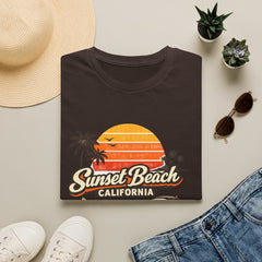Sunset Beach California Unisex T-Shirt — Retro Surf Sunset Graphic Tee