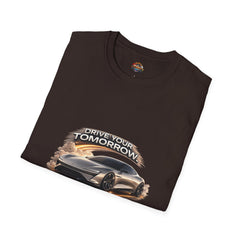 Drive Your Tomorrow T‑Shirt — Futuristic Sports Car Graphic Tee