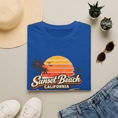 Sunset Beach California Unisex T-Shirt — Retro Surf Sunset Graphic Tee
