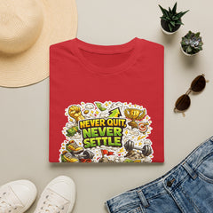Motivational "Never Quit, Never Settle" Fitness T-Shirt Unisex
