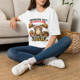 T-Shirt — "Working Out? Just Kidding.. Unisex. I'm Here to Eat" Funny Cat Burger Tee
