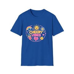 Cheery Vibes T-Shirt Unisex — Sunny Rainbow Smiley Graphic Tee