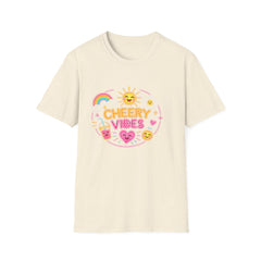 Cheery Vibes T-Shirt Unisex — Sunny Rainbow Smiley Graphic Tee