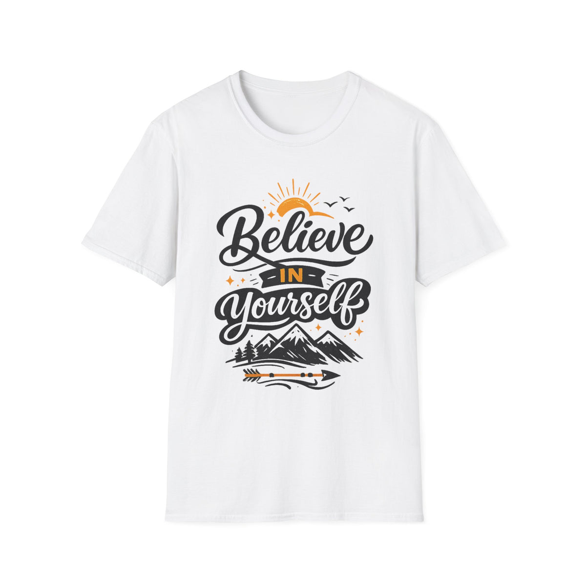 Believe In Yourself T-Shirt Unisex — Inspirational Mountain Sun Graphic Tee