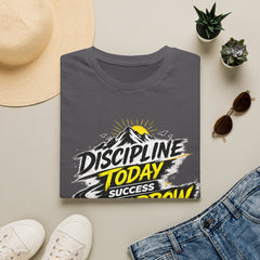 Discipline Today Success Tomorrow Unisex T-Shirt — Motivational Mountain Graphic Tee