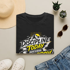 Discipline Today Success Tomorrow Unisex T-Shirt — Motivational Mountain Graphic Tee