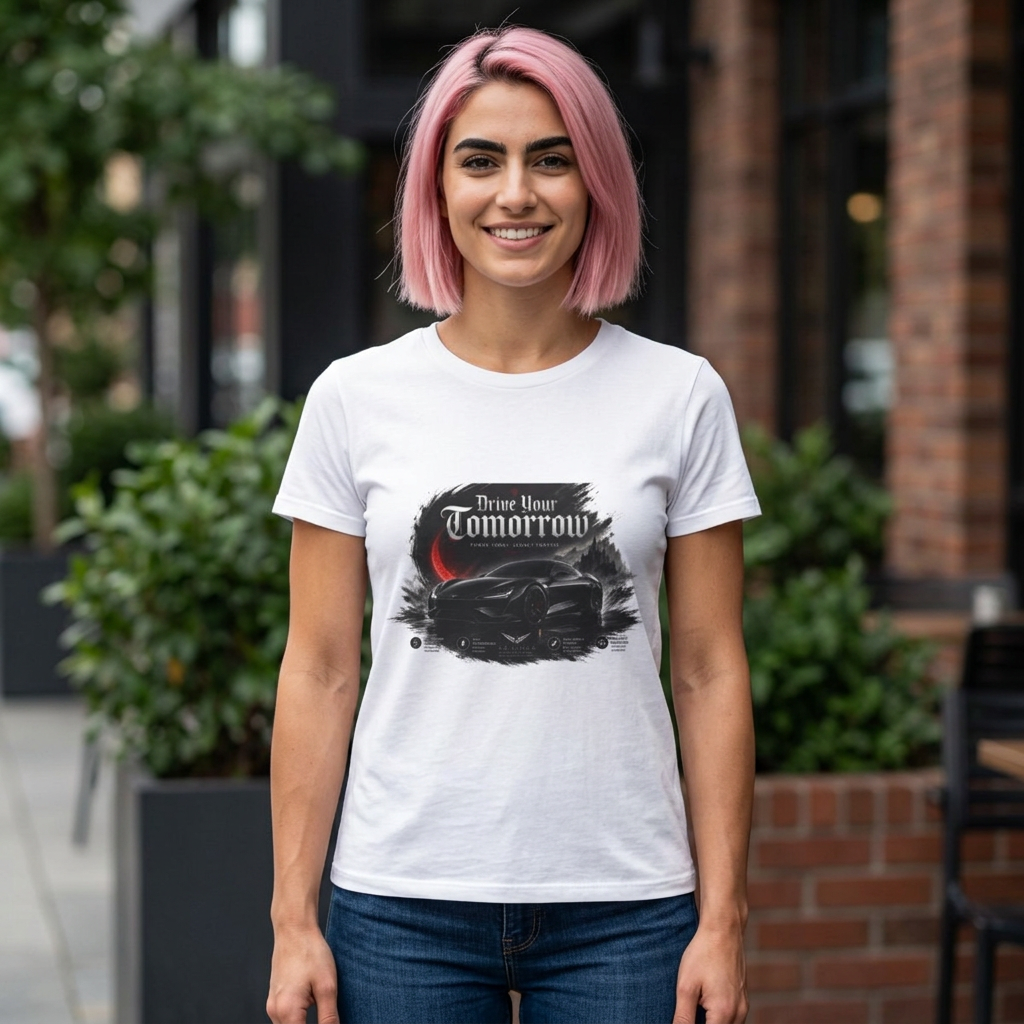 Drive Your Tomorrow T-Shirt — Retro Sports Car Graphic Tee