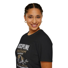 Discipline Today Freedom Tomorrow T-Shirt — Motivational Mountain Quote Tee