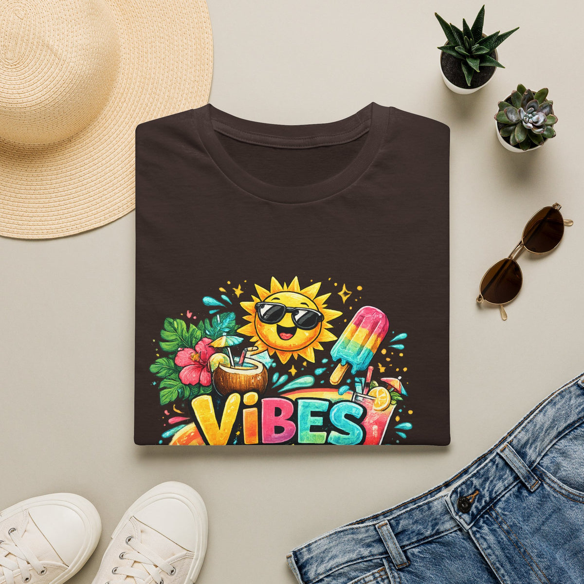 Summer Vibes T-Shirt Unisex — Sunny Popsicle Tropical Graphic Tee