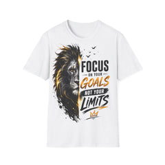 Motivational Lion T-Shirt Unisex — "Focus on Your Goals, Not Your Limits"