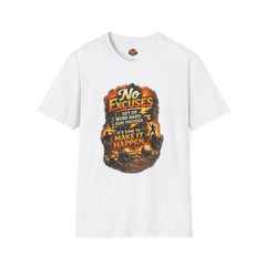 No Excuses T-Shirt — Motivational "Get Up. Work Hard. Stay Focused." Fitness Tee