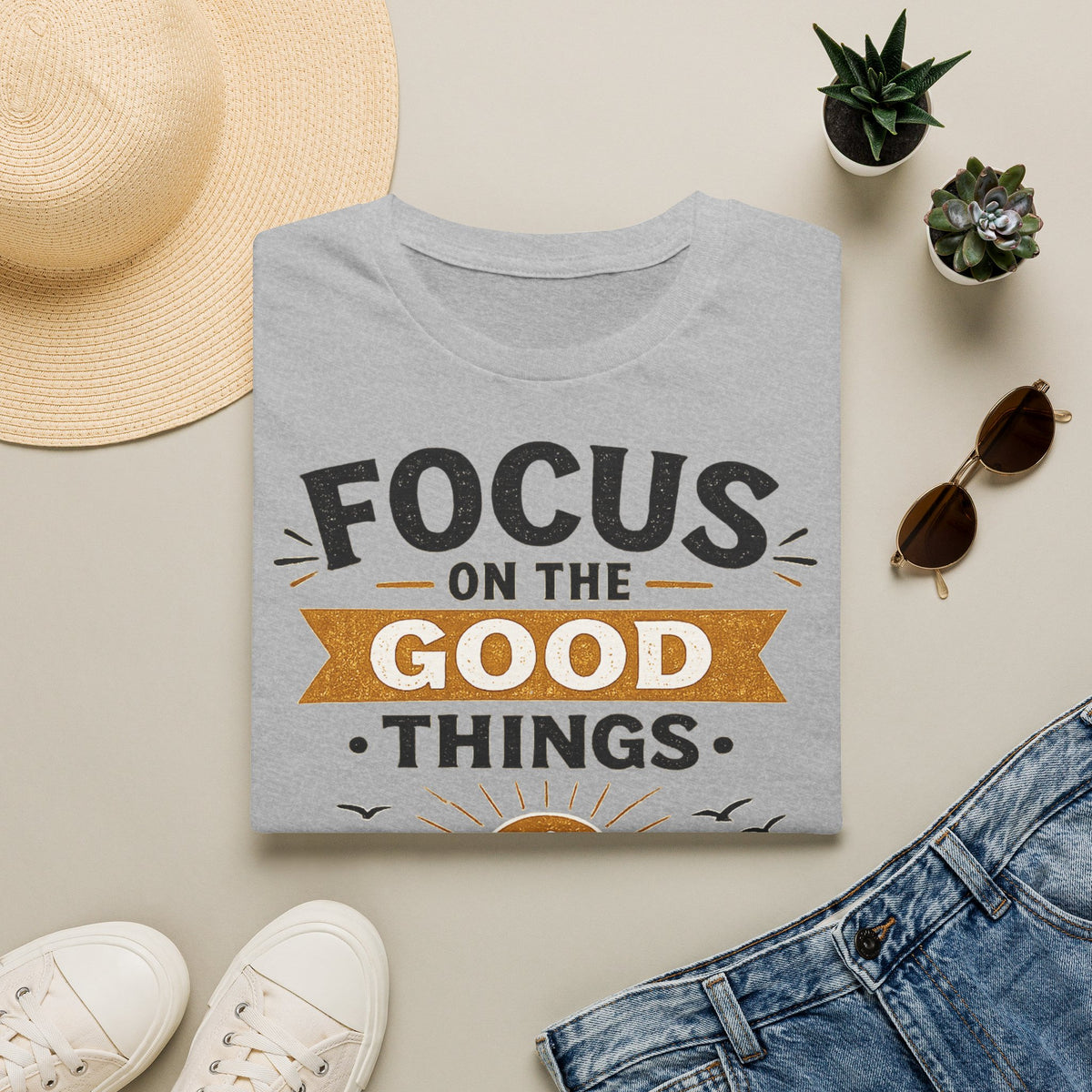 Focus on the Good Things Unisex T-Shirt — Positive Motivational Graphic Tee