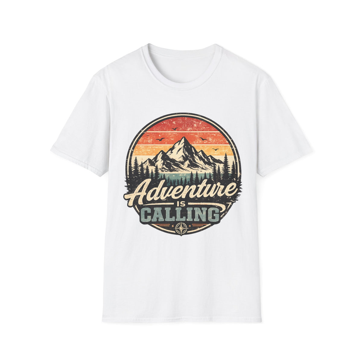 Adventure Calling Unisex T-Shirt — Retro Mountain Graphic Tee