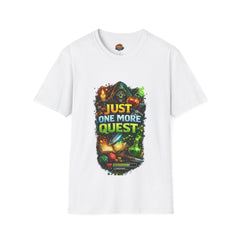 Just One More Quest T-Shirt — Gamer RPG Skull Hood Unisex Graphic Tee